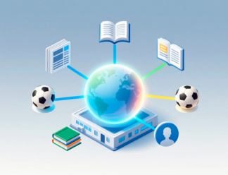 Абстрактная иллюстрация внешней SEO-оптимизации: центральный сайт соединён мягкими светящимися нитями с авторитетными источниками — новостным порталом, отраслевым блогом, тематическим ресурсом, научным журналом и соцсетью. Ссылки разной толщины и цвета подчёркивают разнообразие и естественность профиля. Минималистичный стиль, спокойные тона, без текста и логотипов.