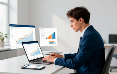 sozdanie-saytov tat alt="Корпоративный сайт для увеличения продаж — бизнесмен анализирует рост показателей и конверсию с помощью веб-аналитики, цифровой маркетинг и развитие компании"