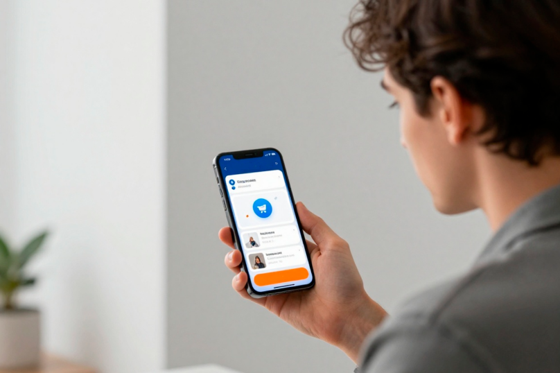 alt="Разработка интернет-магазина в Telegram — молодой специалист использует мессенджер для онлайн-продаж, чат-боты и мобильная коммерция для бизнеса в Казани"
